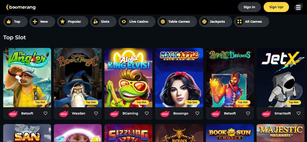 Boomerang Casino Games