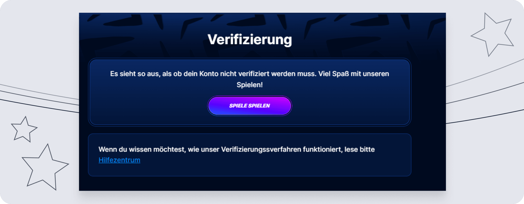 Screenshot der Zahlungsverifizierung auf Boomerang.Bet